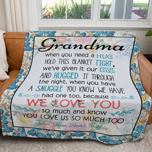Blanket Gift Ideas For Grandma, Personalized Names We Love You So Much Blanket for Nana