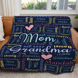 Personalized Grandma Blanket, Personalized Blanket For Grandma, Mother's Day Blanket