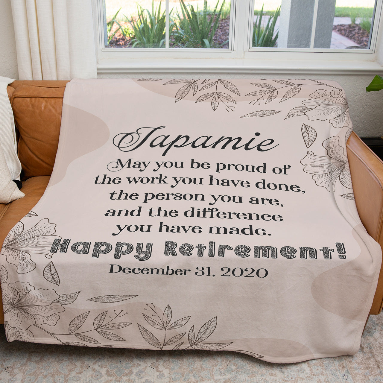 Personalized Retirement Blanket Gift, Custom Retirement Blanket