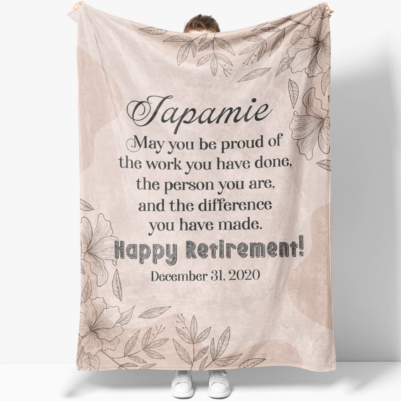 Personalized Retirement Blanket Gift, Custom Retirement Blanket