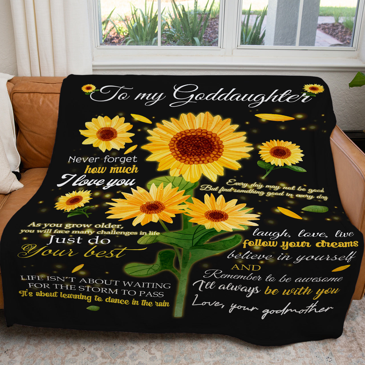 To My Goddaughter Blanket, Birthday Gift For Goddaughter From Godmother