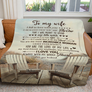 Blanket Christmas Gift Ideas for Wife, Couple Beach Adirondack Chairs You Are the One Blanket