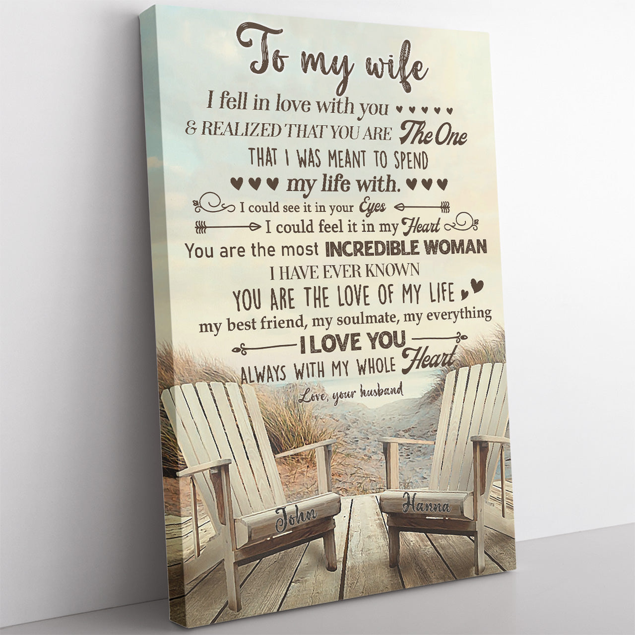 Custom Canvas Gift For Wife, You Are the Most Incredible Woman Canvas Gift