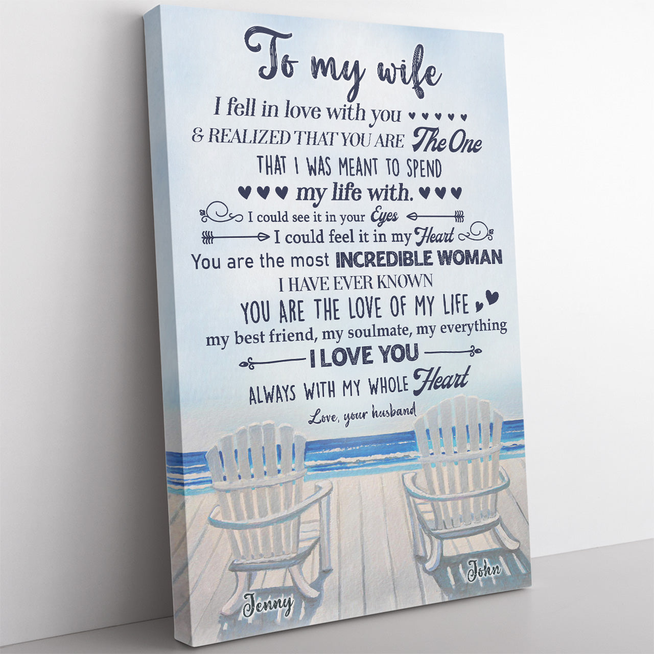 Custom Canvas Gift For Wife, You Are the Most Incredible Woman Birthday Canvas Gift