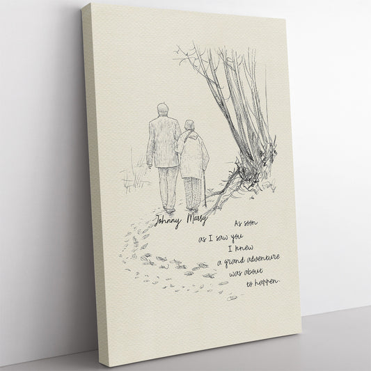 Couple Canvas for Wedding Anniversary Gift for Wife, As Soon As I Saw You Love Quote for Wife