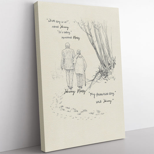 Canvas Gift Ideas for Old Couple, Custom Name My Favorite Day With You Canvas for Wife