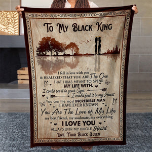 Blanket Gift Ideas For Black King, I Fell in Love With You Blanket, Personalized Blanket Gift for Husband