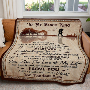 To My Black King Blanket Gift Ideas, You Are the Love of My Life Blanket, Birthday Blanket Gift for Him Personalized Birthday Gifts Present For Him  