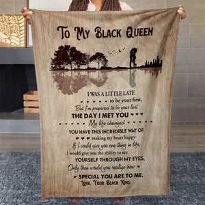 To My Black Queen Wife Blanket Gift, The Day I Met You My Life Changed Black for Her