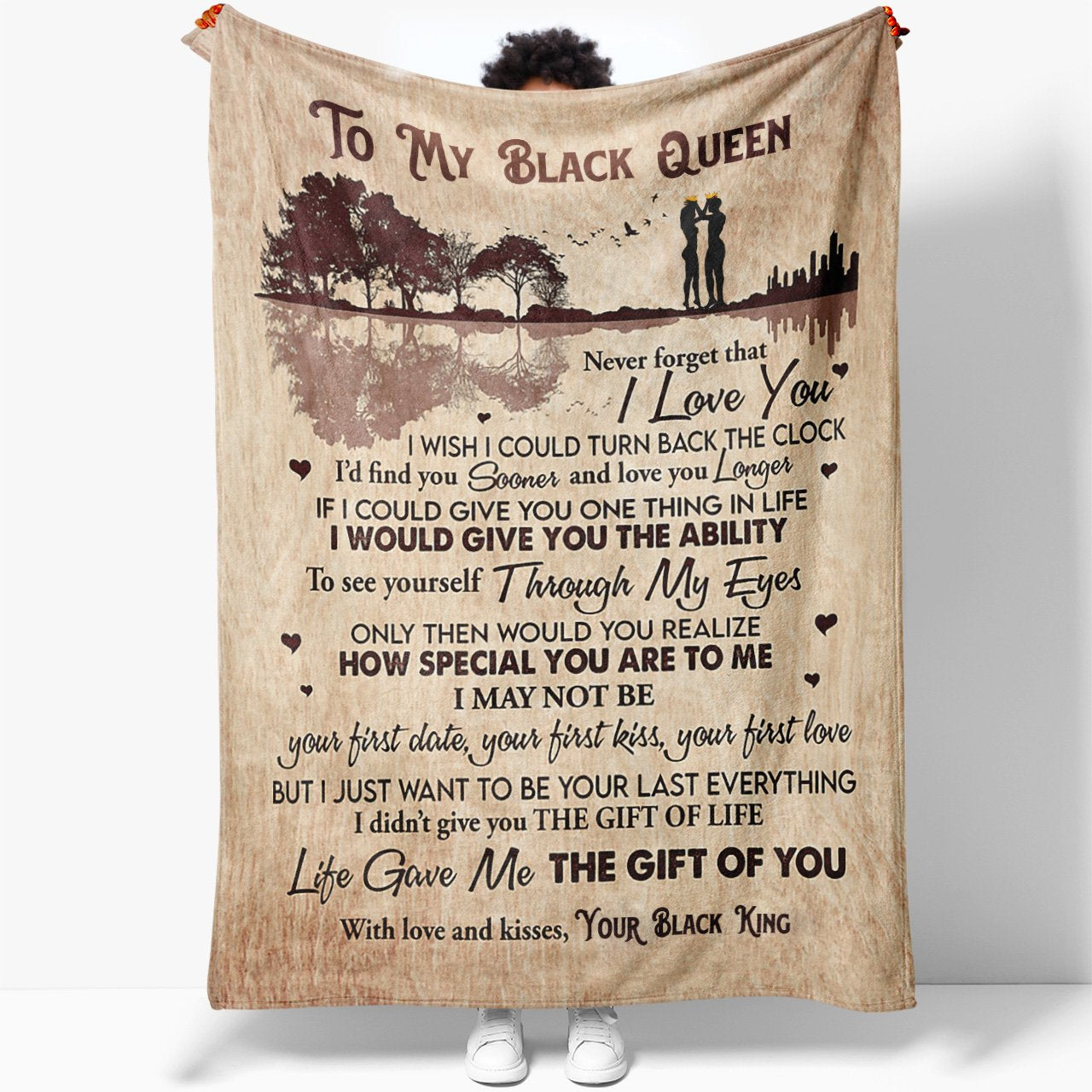 To My Black Queen Wife Blanket, Find You Sooner Love You Longer Blanket for Her, Unique Gifts For Her, Good Valentines Day Gifts For Her