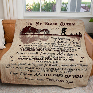 Blanket to My Black Queen Wife, Life Gave Me the Gift of You Blanket for Her, Birthday Gift Ideas For Her, Christmas Gifts For Wife