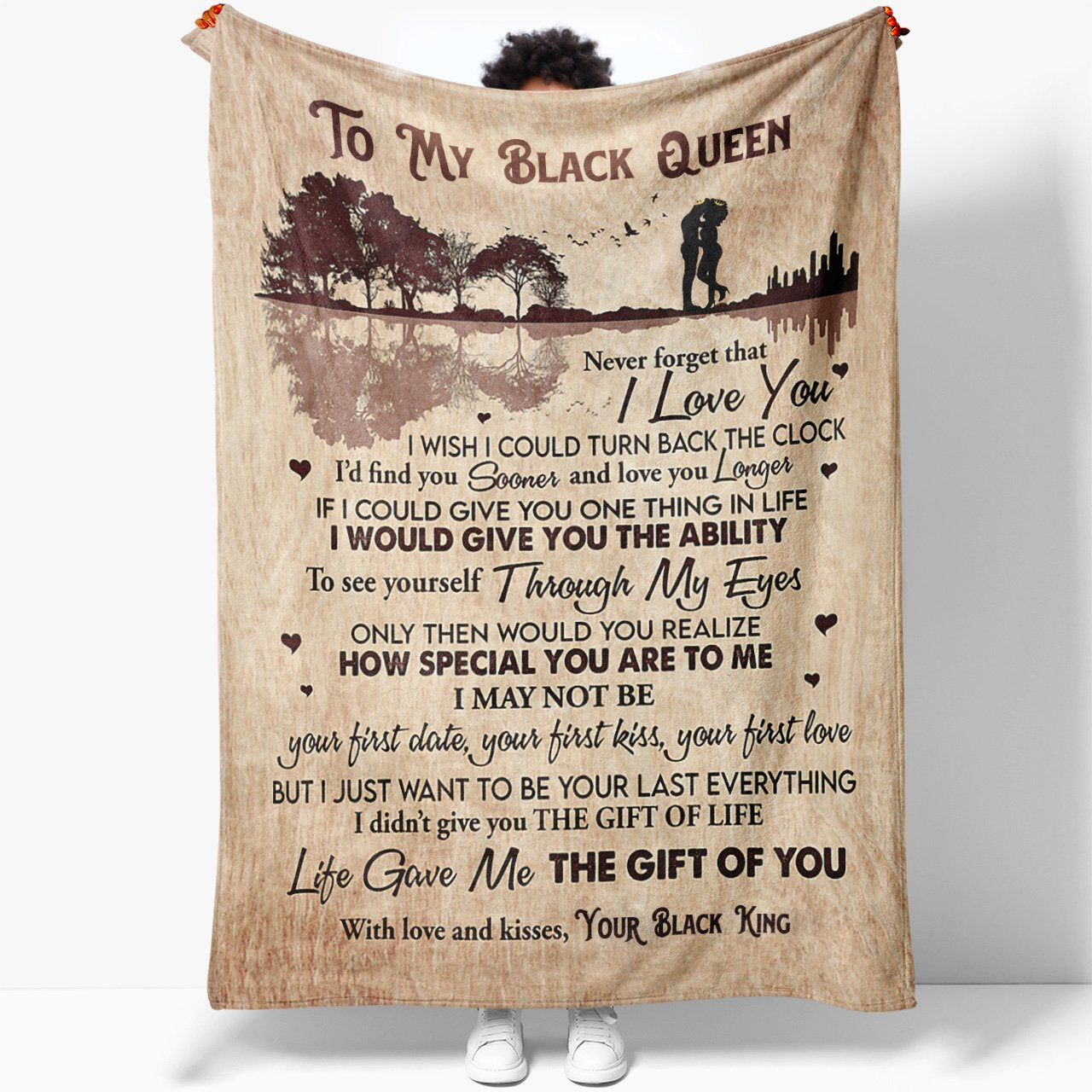 Blanket to My Black Queen Wife, Life Gave Me the Gift of You Blanket for Her, Birthday Gift Ideas For Her, Christmas Gifts For Wife