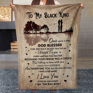 Blanket to My Black King Gift, Once Upon a Time Gift Blanket for Husband