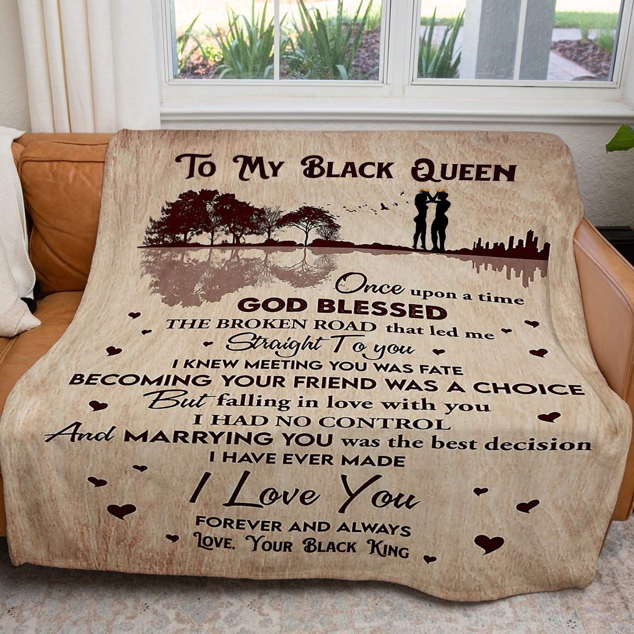 Blanket for Black Queen Wife, God Blessed Let Me Straight to You Blanket for Her, Christmas Gifts For Her, Anniversary Gift For Wife