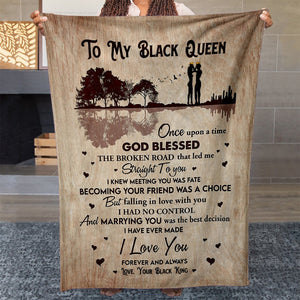 Blanket for Black Queen Wife, God Blessed Let Me Straight to You Blanket for Her