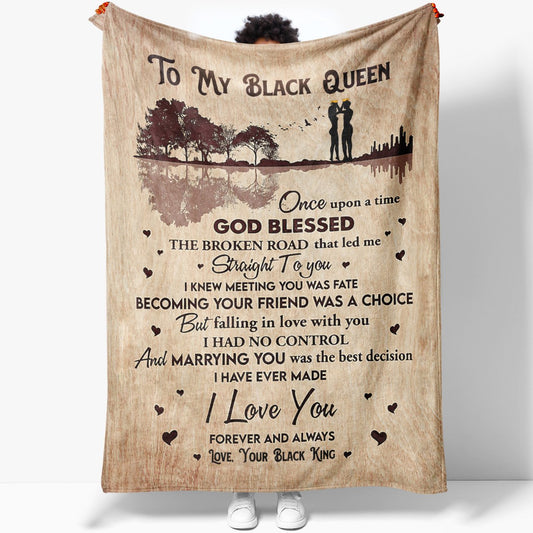 Blanket for Black Queen Wife, God Blessed Let Me Straight to You Blanket for Her, Christmas Gifts For Her, Anniversary Gift For Wife