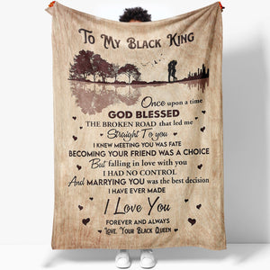 To My Black King Anniversary Blanket Gift, Marrying You Was the Best Decision Blanket for Him, Anniversary Gifts For Him, Thoughtful Gifts For Him