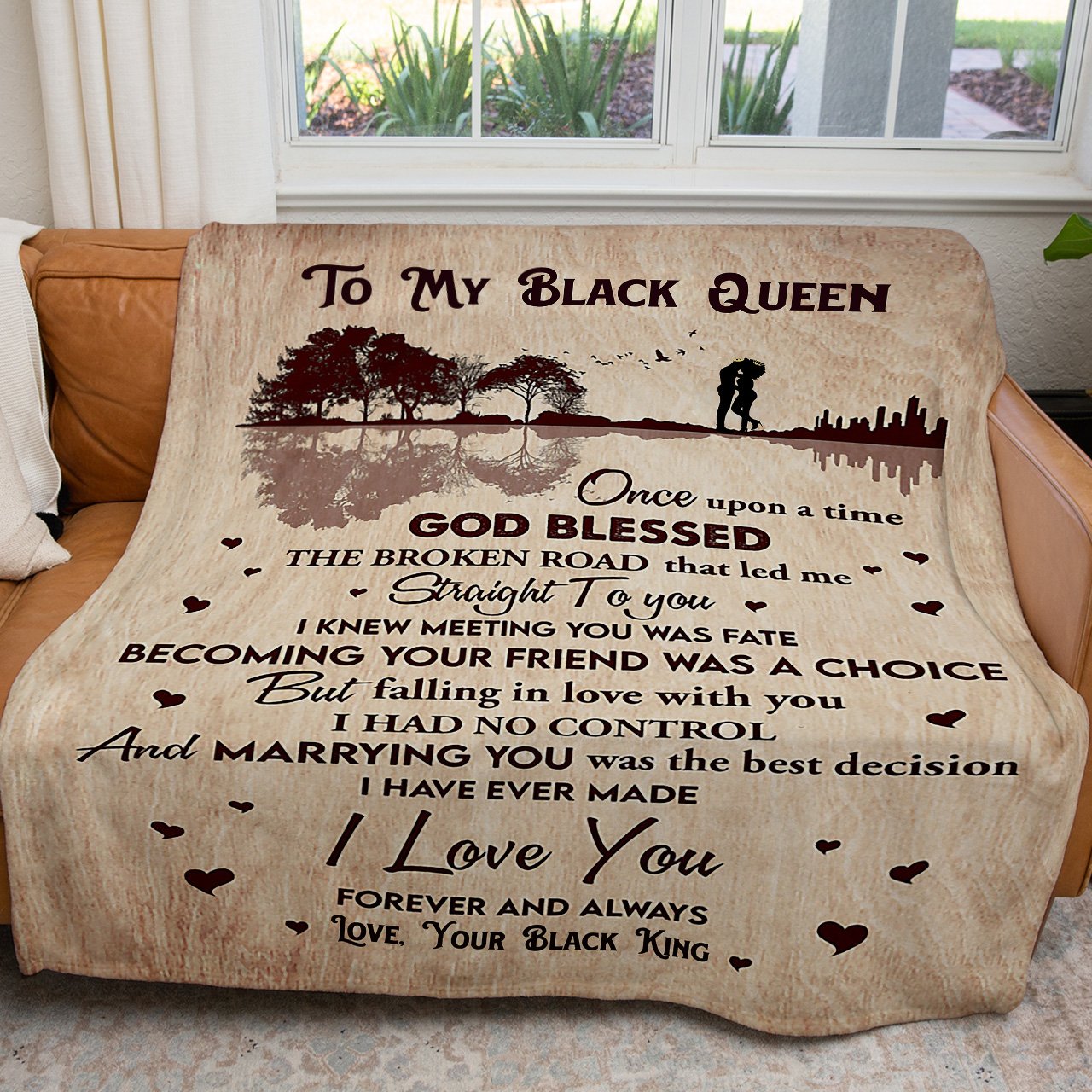 Blanket for Black Queen Wife, I Love You Forever and Always Blanket for Her, Birthday Gifts For Her, Romantic Valentines Gifts For Her