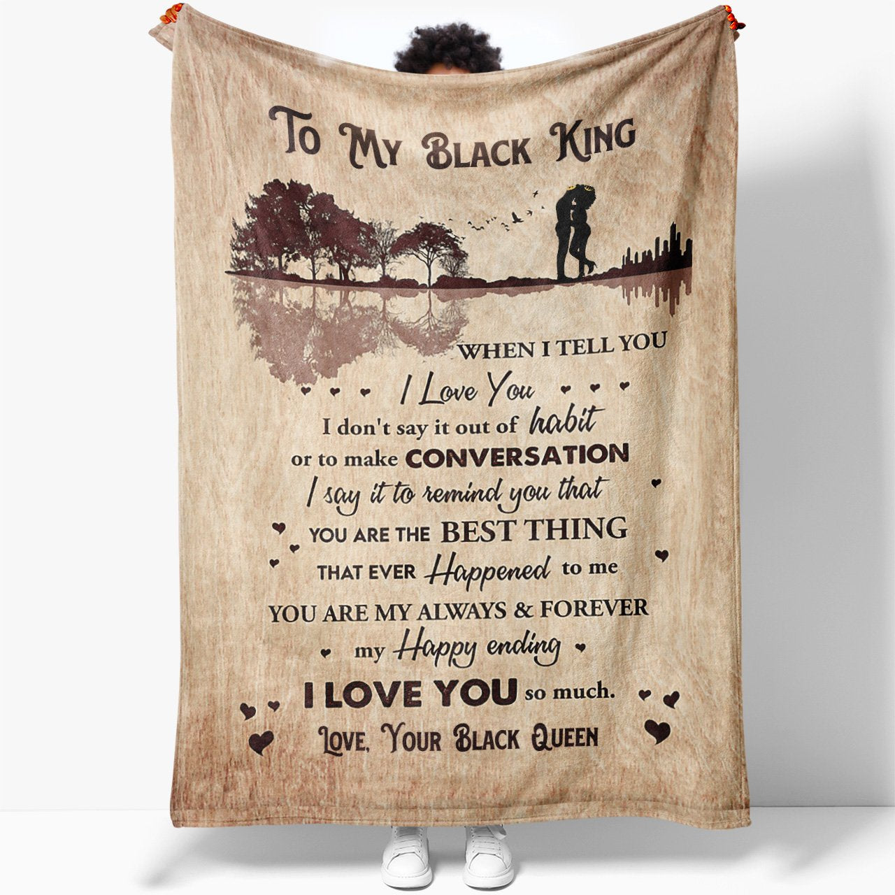 To My Black King Husband Blanket Gift, When I Tell You I Love You Blanket Gift for Him, Christmas Ideas For Husband, Anniversary Gift for Him