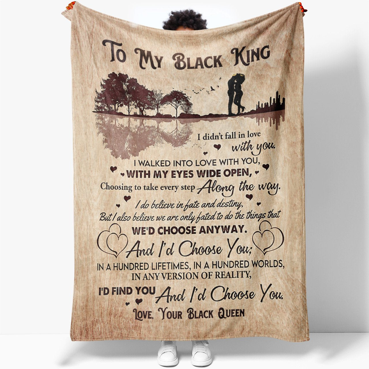 Blanket for My Black King, I Walked into Love With You Blanket for Black Husband, Anniversary Gift For Husband, Christmas Gifts For Husband