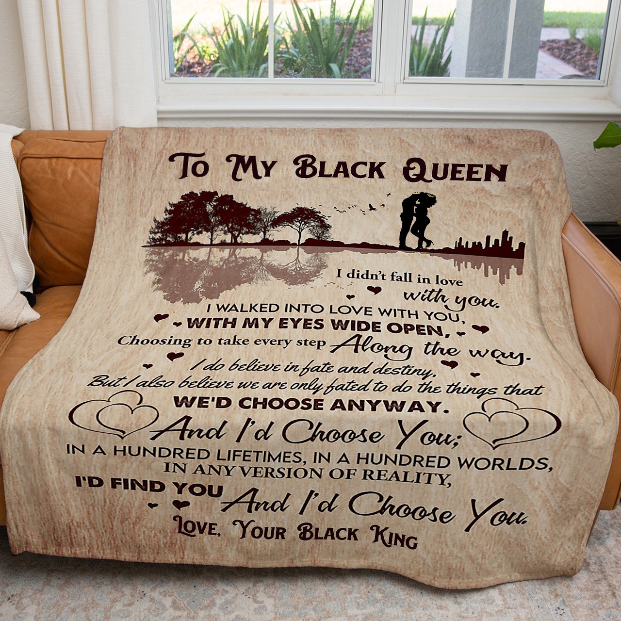 Blanket for My Black Queen Wife, I'd Choose You in a Hundred Lifetimes Blanket for Her, Valentines Day Gifts For Her, Anniversary Ideas For Her