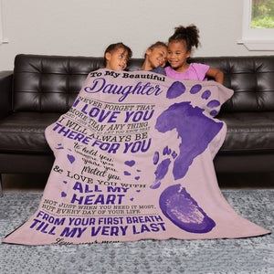 Blanket Gift Ideas To My Beautiful Daughter, Never Forget That I Love You Blanket From Mom