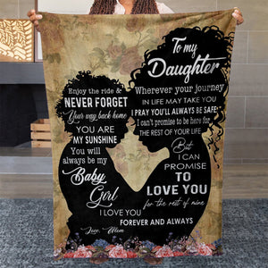 To My Black Daughter Blanket, Love You for The Rest of Mine Blanket, Birthday Gift Ideas For Daughter, Wedding Christmas Gift For Daughter