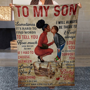 Blanket Gift Ideas For Black Son, I Will Always be There Blanket Gift from Son, Sentimental Gifts For My Son, Personalized Gifts For Sons