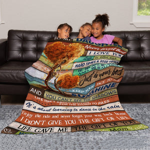 Blanket Gift for Black Daughter, Be Brave Be Bold and Deautiful Blanket from Mom