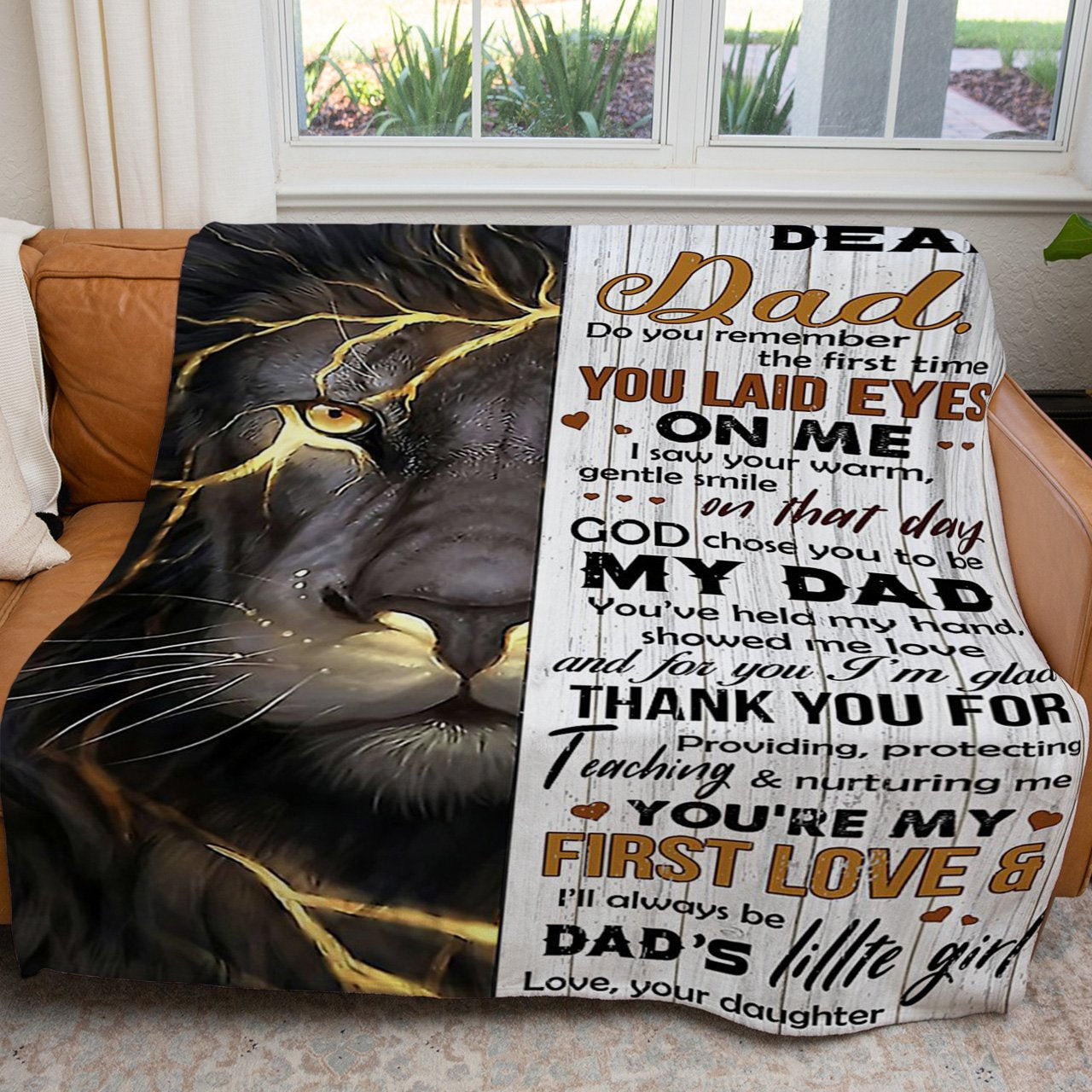 To My Black Lion Dad Blanket, Thank You for Providing Protecting Teaching Me Blanket