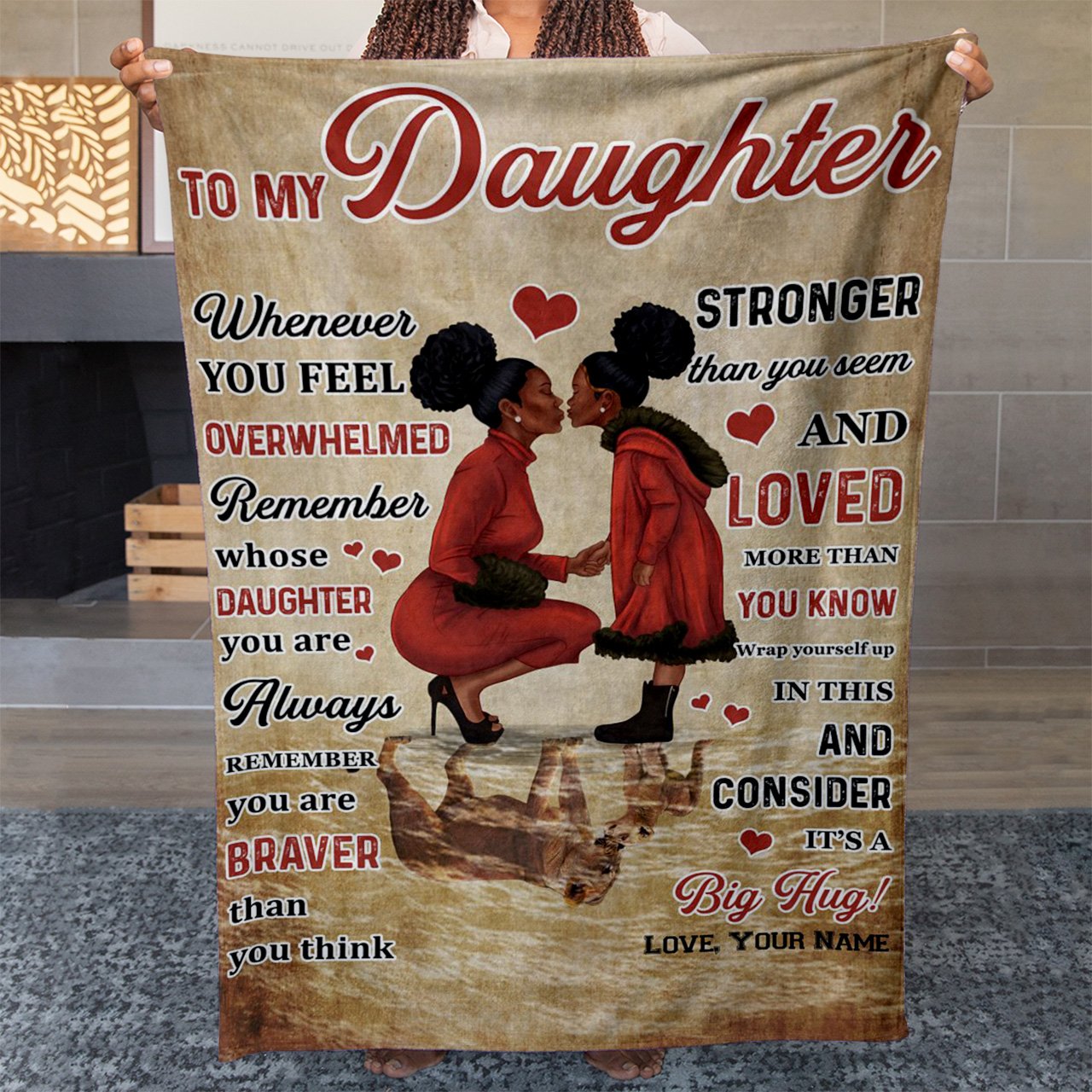 Blanket To My Daughter Gift, Whenever You Feel Overwhelmed Blanket, Presents For Daughter, Sentimental College Graduation Gifts For Daughter