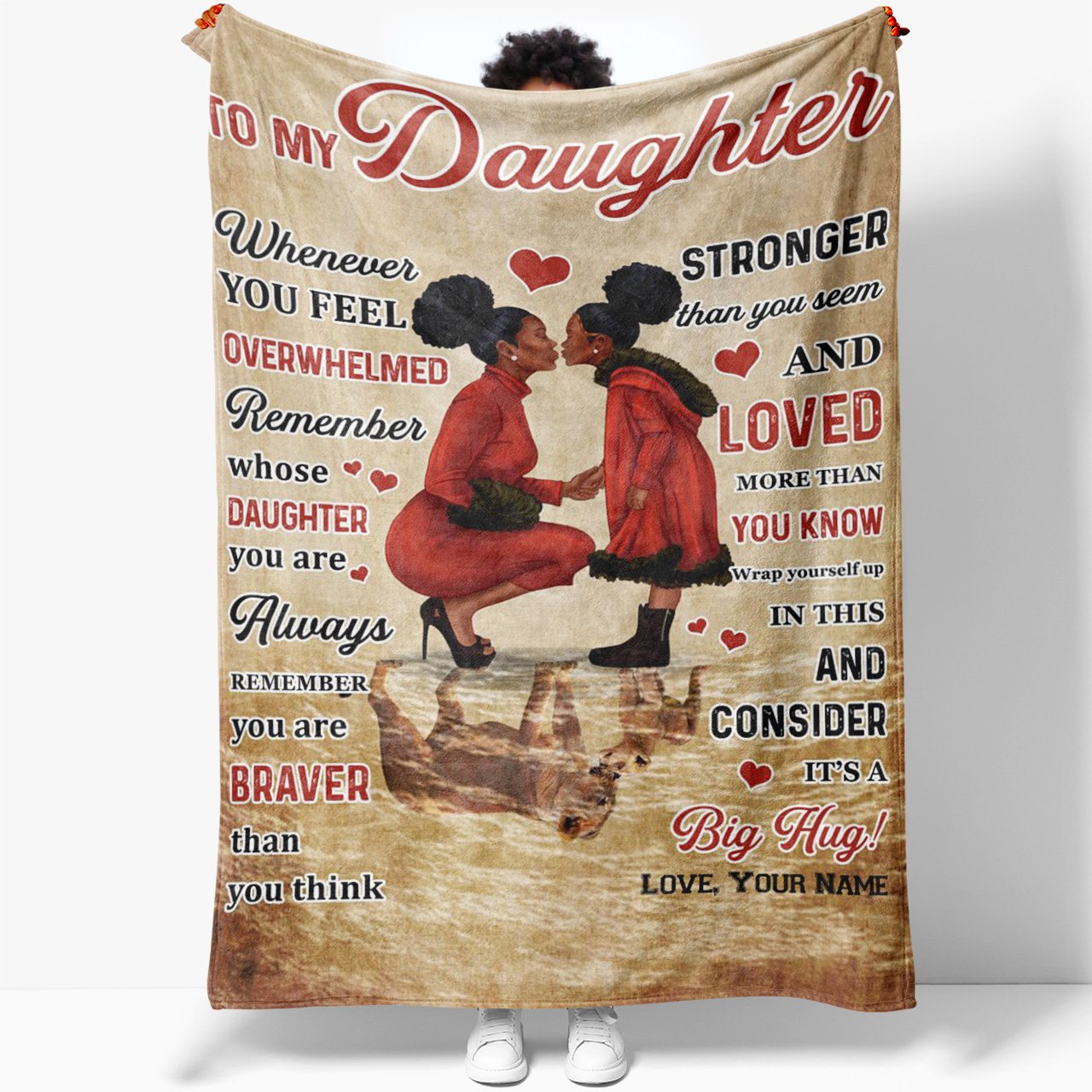 Blanket To My Daughter Gift, Whenever You Feel Overwhelmed Blanket, Presents For Daughter, Sentimental College Graduation Gifts For Daughter