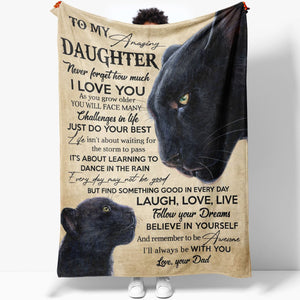 To My Amazing Black Daughter Blanket, Life isn't about Waiting for the Storm Blanket for Black Panther Blanket, Valentine Gifts For My Daughter