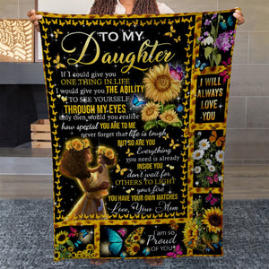 To My Sunflower Black Daughter Blanket, You Are Special to Me You Are My Sunshine Blanket, Special Unique Surprise Birthday Gift Ideas For Daughter