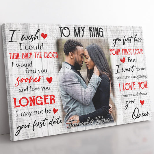 Custom Photo Canvas for Black King, Find You Sooner Love You Longer Canvas, Your Last Everything Canvas for Black Husband, Anniversary Gift For Him