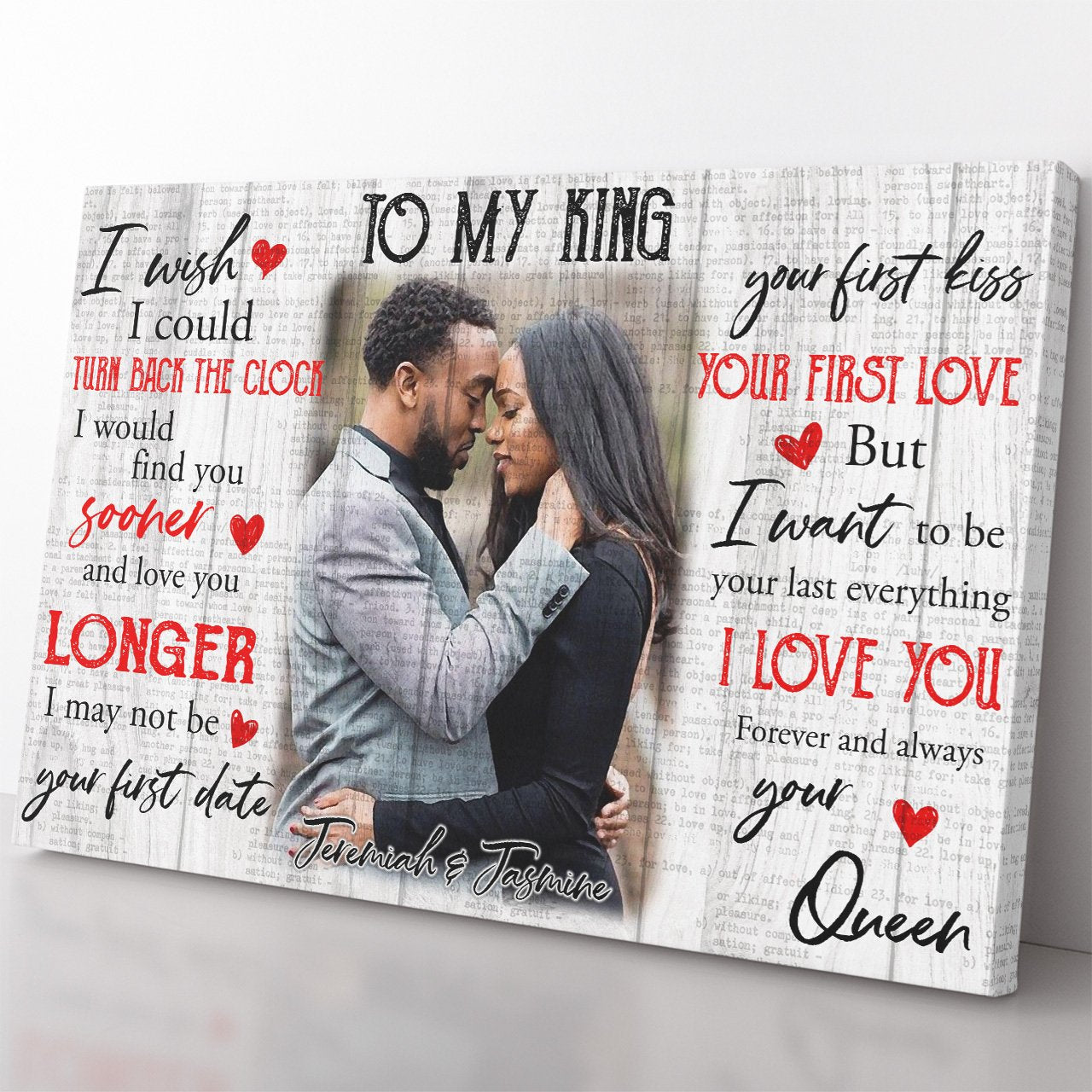 Custom Photo Canvas for Black King, Find You Sooner Love You Longer Canvas, Your Last Everything Canvas for Black Husband, Anniversary Gift For Him