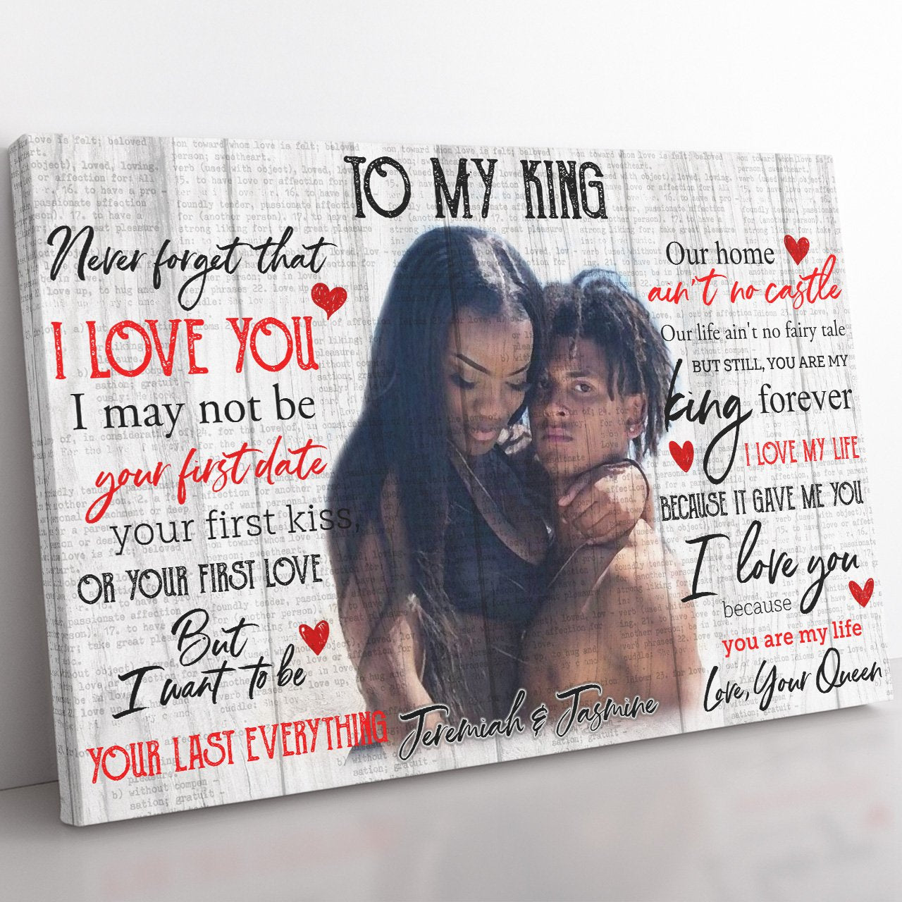 To My Black King Canvas Gift Ideas, Never Forget That I Love You Canvas, You're My King Forever Canvas, Personalized Unique Anniversary Gifts For Him