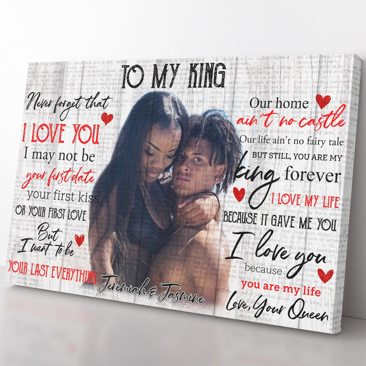 To My Black King Canvas Gift Ideas, Never Forget That I Love You Canvas, You're My King Forever Canvas, Personalized Unique Anniversary Gifts For Him