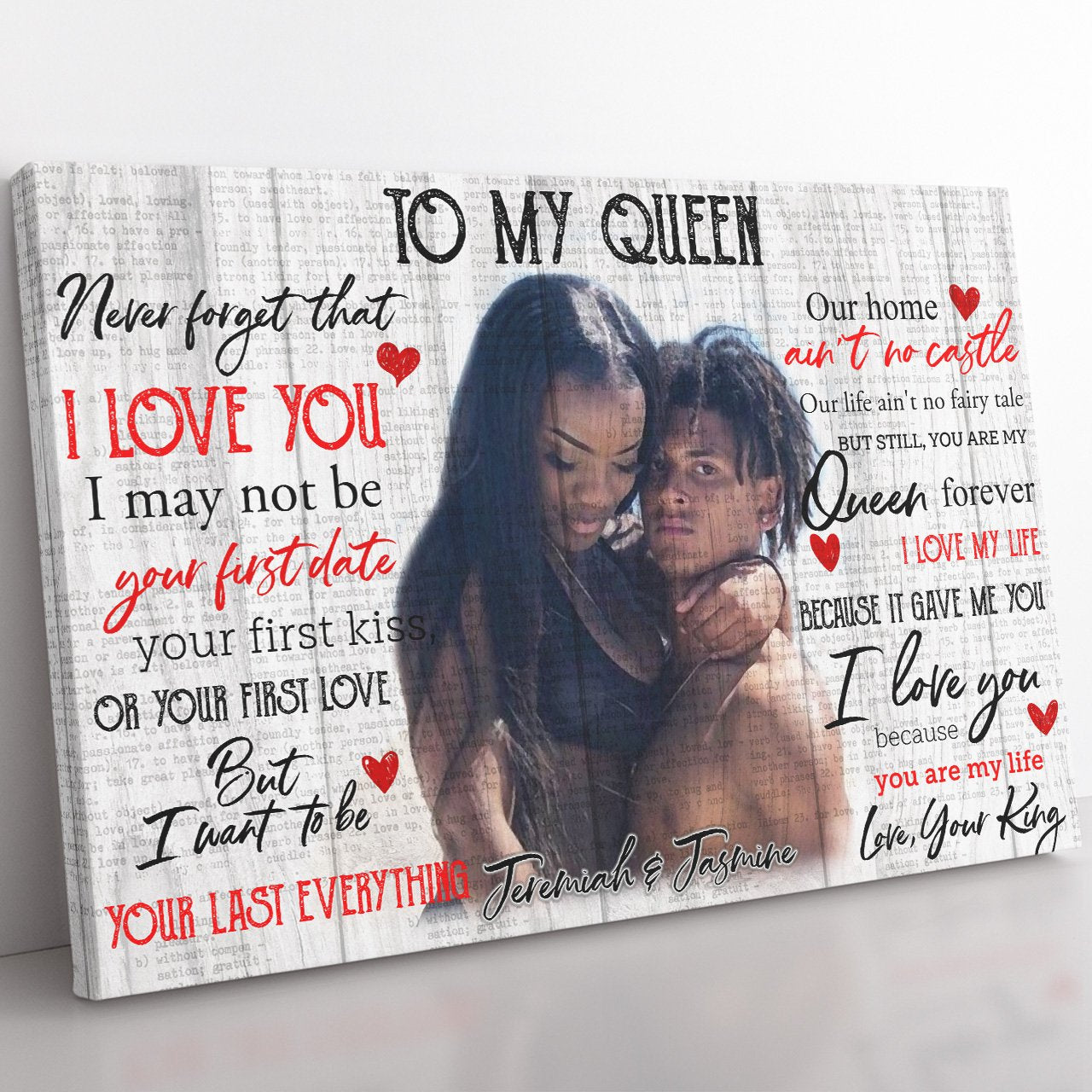To My Black Queen Canvas Gift Ideas, I Want to be Your Last Canvas, You're My Life Canvas for Black Wife, Unique Anniversary Christmas Gifts For Her