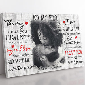 Personalized Gift Canvas for Black King, My Soul Loves You Canvas, I Love You Forever and Always Canvas for King, Romantic Birthday Gifts For Husband