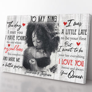 Personalized Gift Canvas for Black King, My Soul Loves You Canvas, I Love You Forever and Always Canvas for King, Romantic Birthday Gifts For Husband