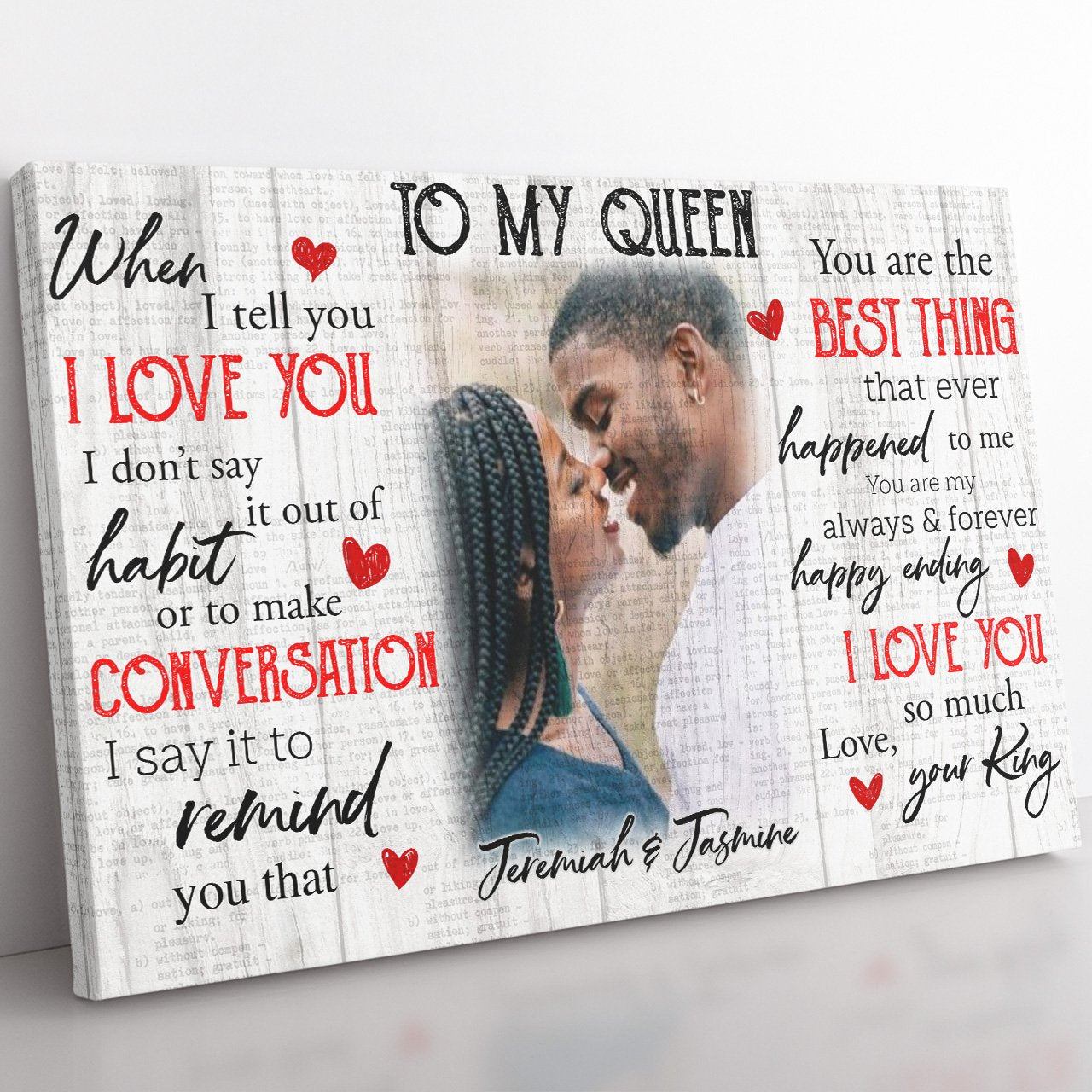 Personalized Photo Canvas for My Queen, When I Tell You I Love You Canvas, You Are the Best Thing Canvas Gift for Wife, Christmas Valentines Gifts