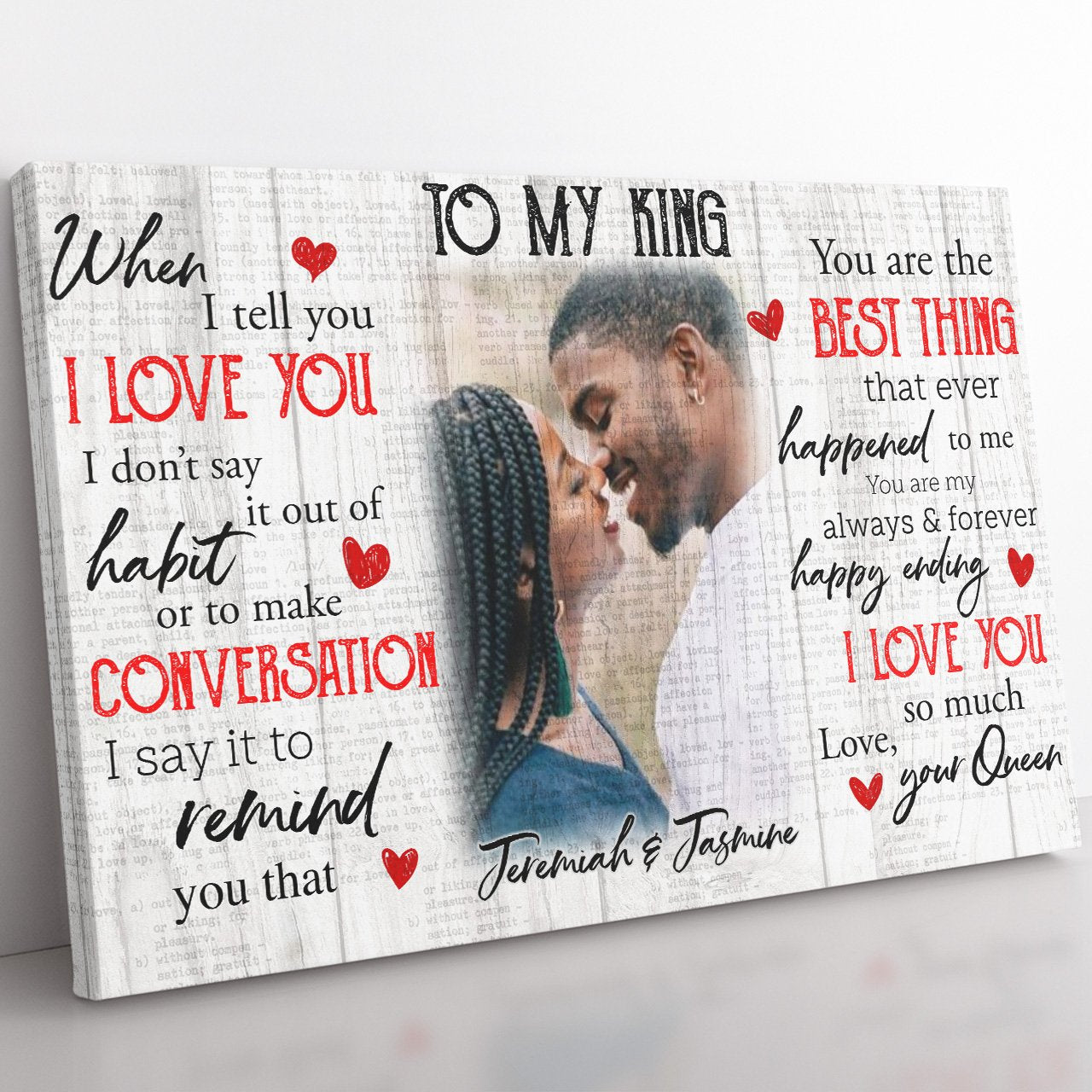 Personalized Photo Canvas for My King, I Don't Say it To Make Conversation Canvas, I Love You So Much Canvas Gift for Husband Sentimental Gift For Men