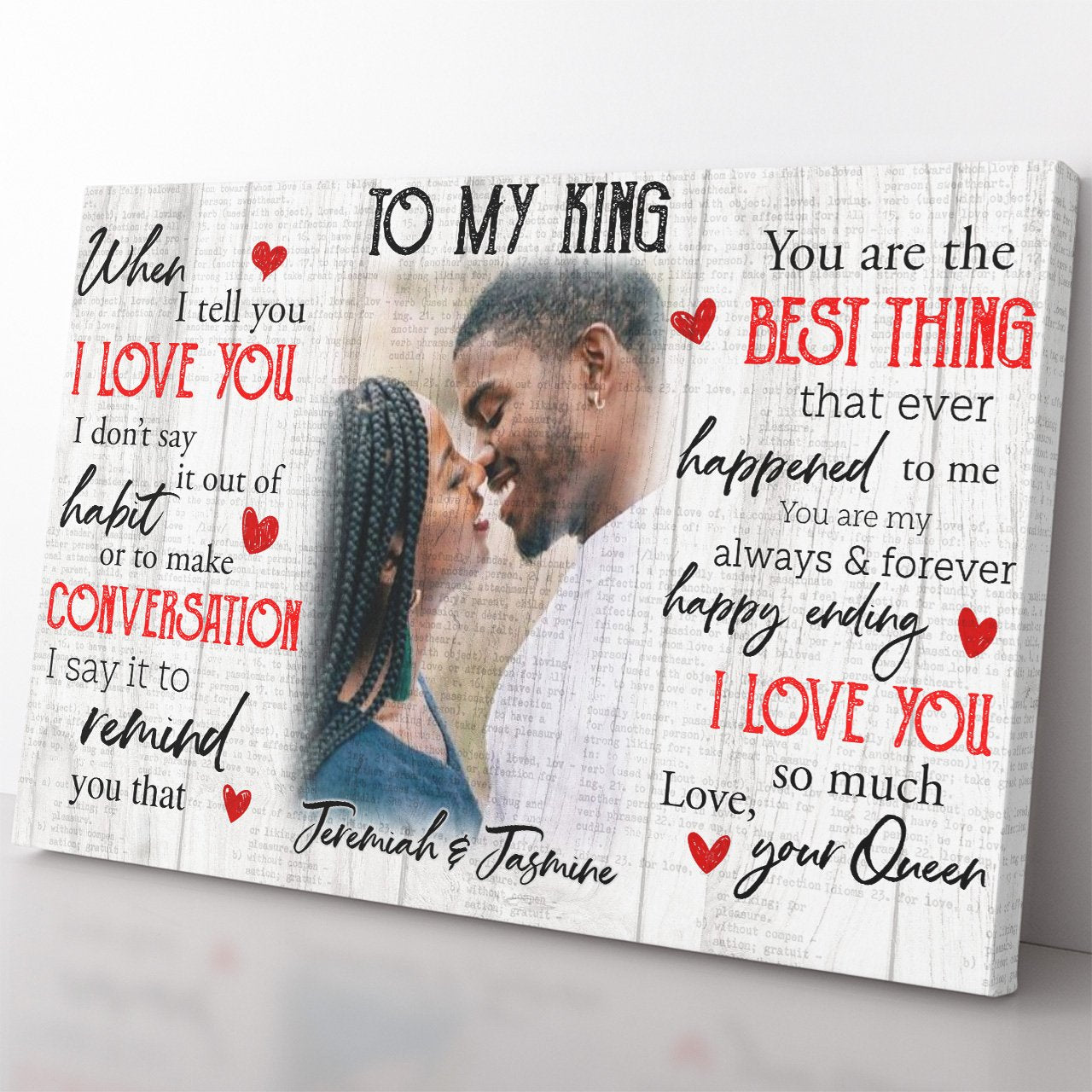 Personalized Photo Canvas for My King, I Don't Say it To Make Conversation Canvas, I Love You So Much Canvas Gift for Husband Sentimental Gift For Men