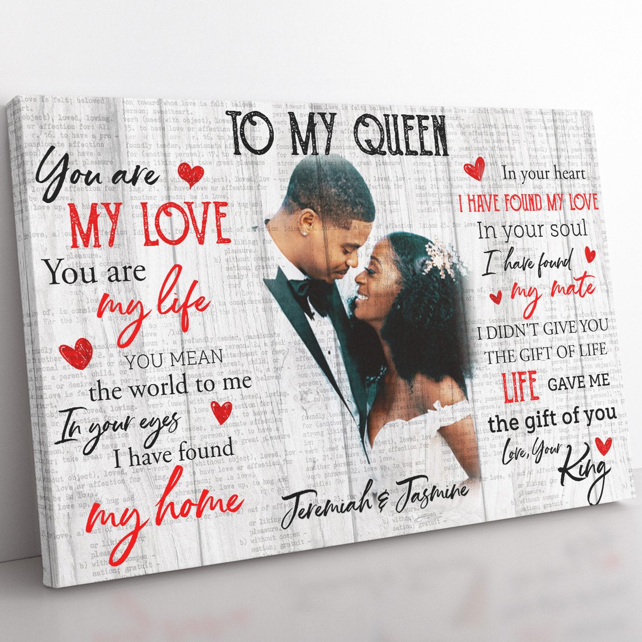 Canvas Gift Ideas for My Black Queen, You Mean The World to Me Canvas, Life Gift Me The Gift of You Canvas Gift for Wife Valentines Day Gifts For Her
