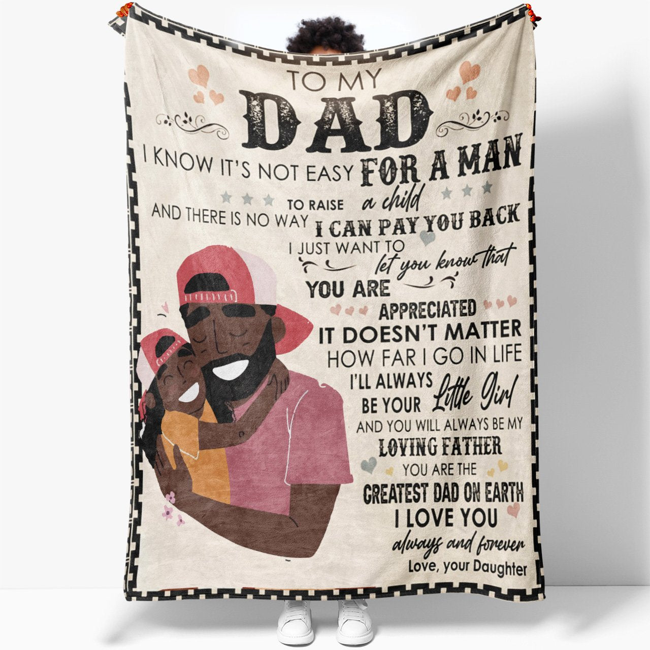 Blanket Gift ideas for Black Father's Day, It's Not Easy for a Man to Raise Blanket, You're My Loving Dad Blanket, Happy Father's Day Gift Ideas