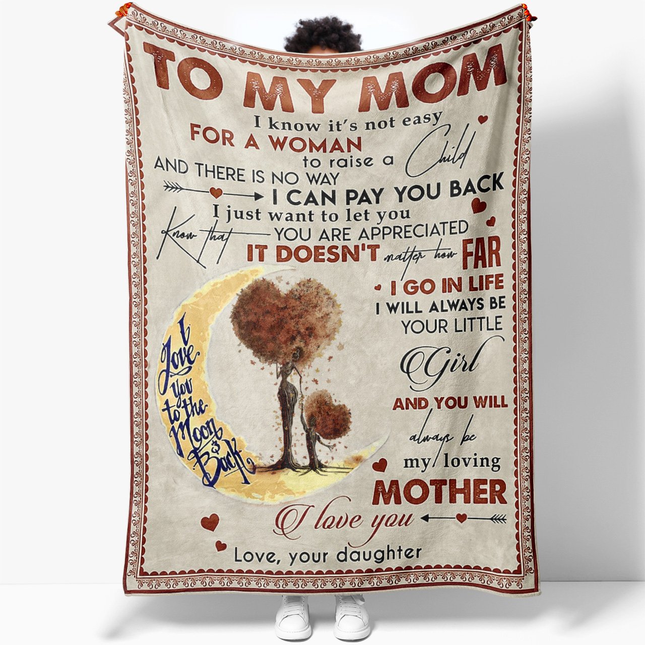 To My Black Mom Blanket, There's No Way I Can Pay Back Blanket, I Will Always be Your Little Girl Blanket, Mothers Day Christmas Gift Ideas For Mom