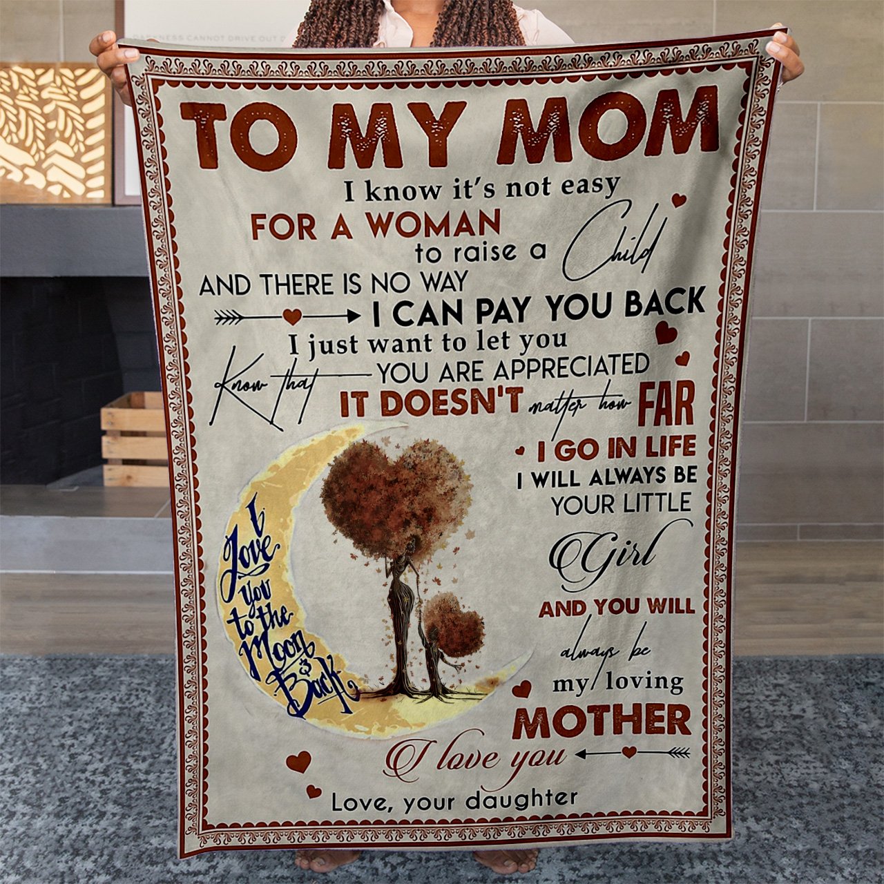 To My Black Mom Blanket, There's No Way I Can Pay Back Blanket, I Will Always be Your Little Girl Blanket, Mothers Day Christmas Gift Ideas For Mom