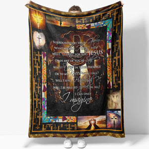 God Christian Gift Blanket, Jesus Christ Pray Blacnket, Surrounded by Your Glory Blanket