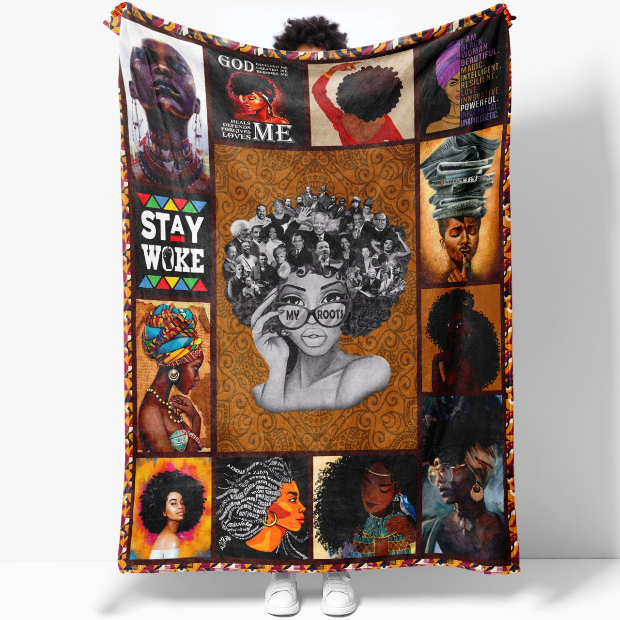 Blanket Gift Ideas for Black Woman, My Roots is Black, Proud to be Black Woman, Gift for Black Queen, Valentines Day Gifts For Her, Presents For Her